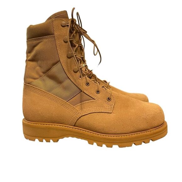 Vibram Sole Coyote Tan Suede Tactical Combat Boots High Top Hiking Work Boot